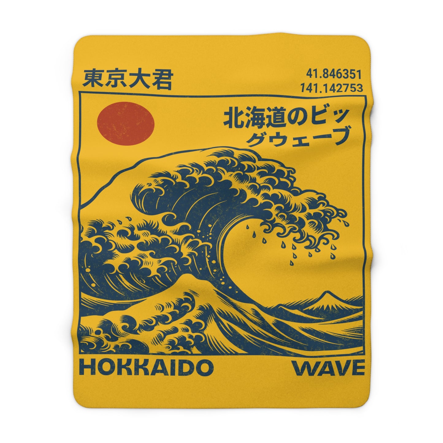 Hokkaido Wave Sherpa Fleece Blanket