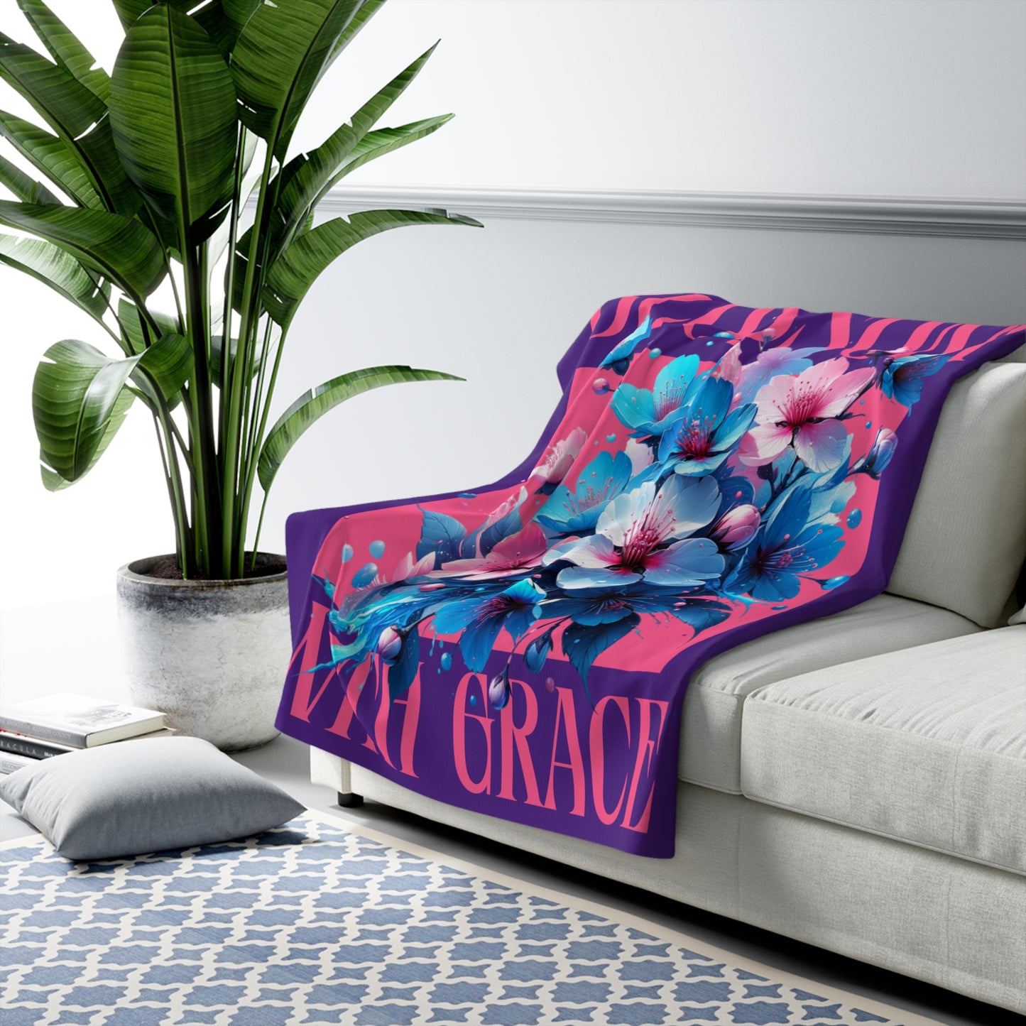 Blossom With Grace Sherpa Fleece Blanket