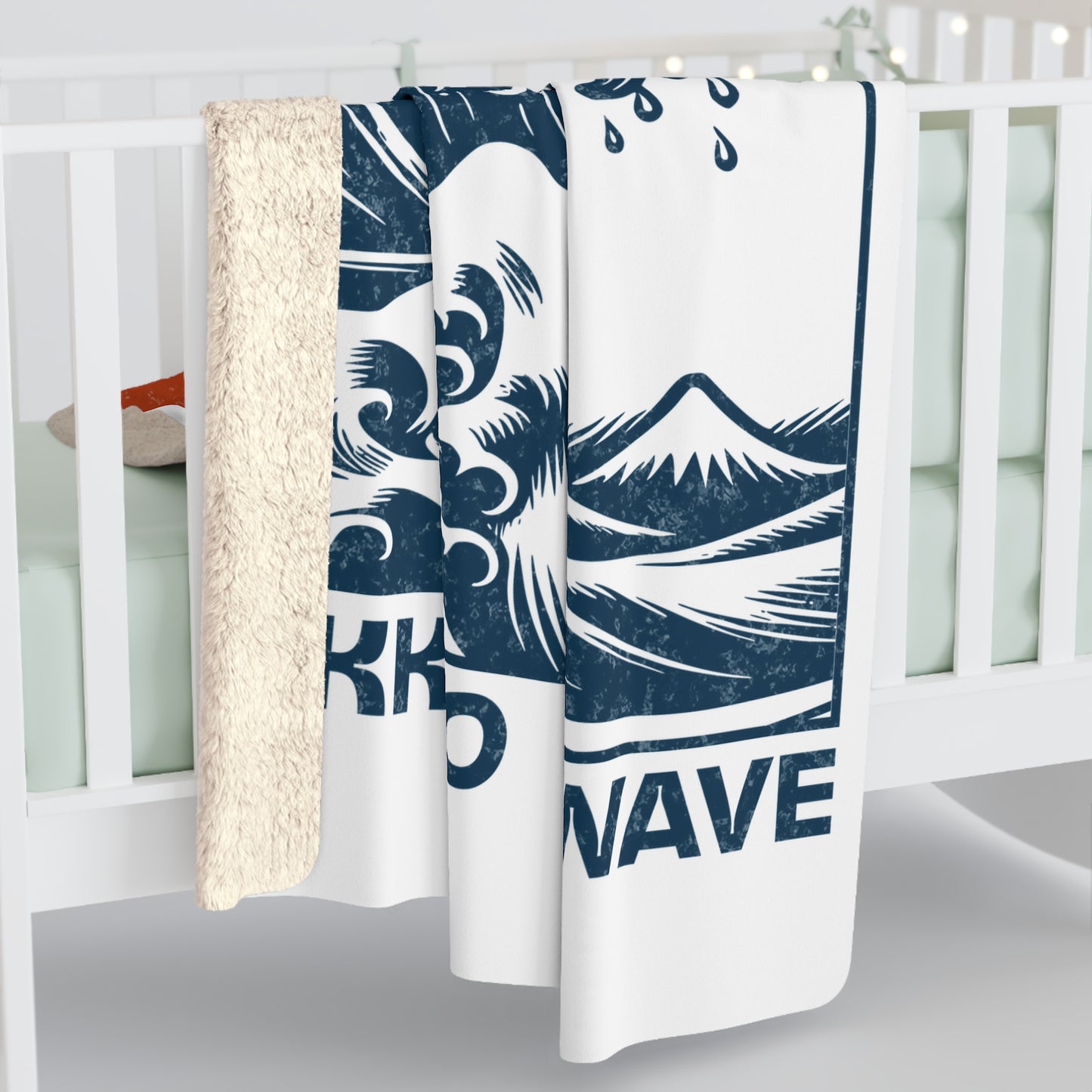 Hokkaido Wave Sherpa Fleece Blanket