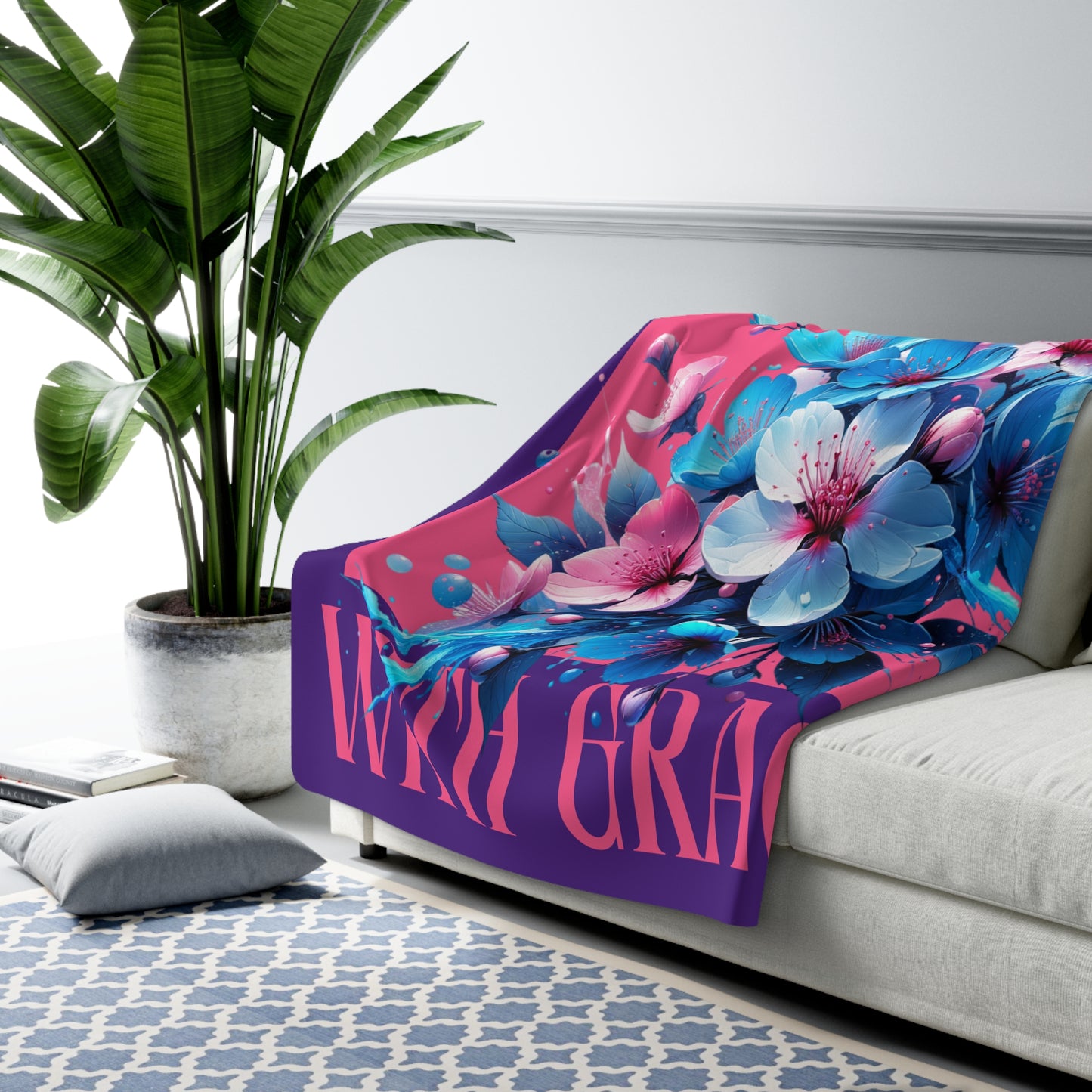 Blossom With Grace Sherpa Fleece Blanket